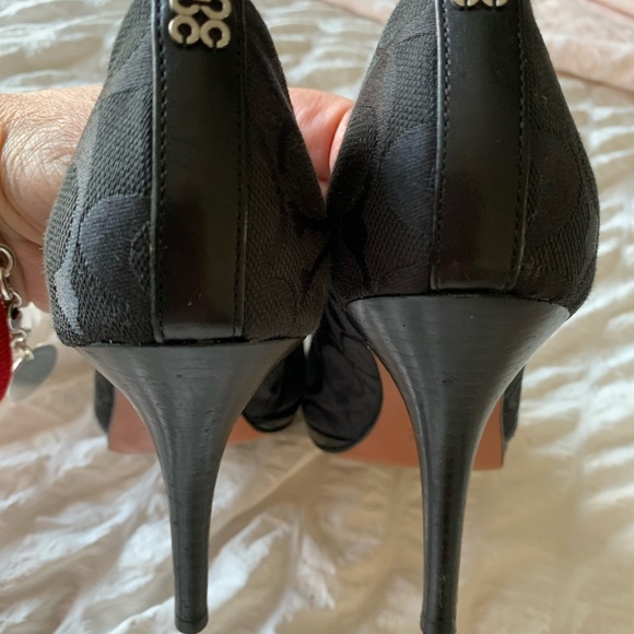 Coach black monogram high heels size 8 - Picture 6 of 16